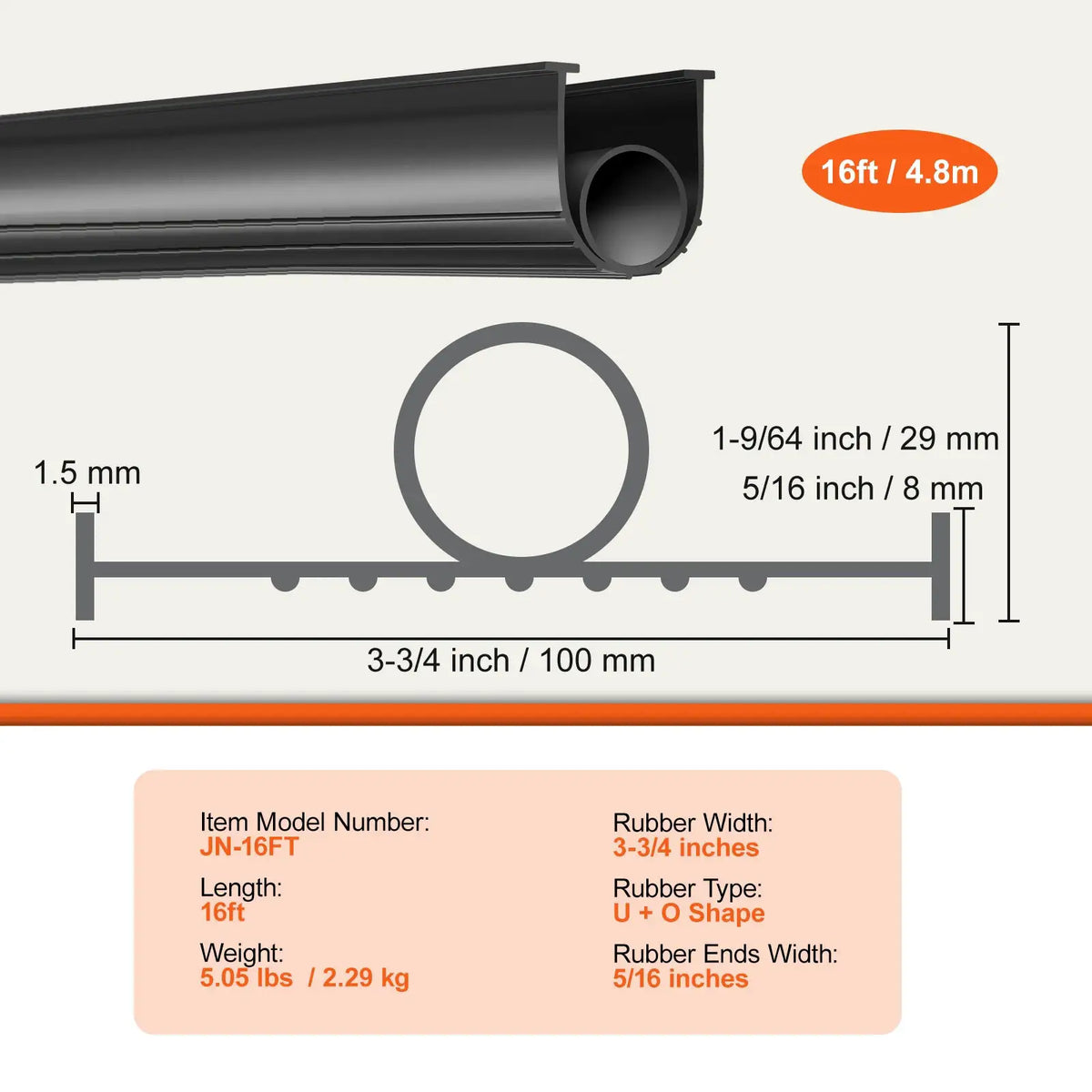 U Shape Garage Door Rubber Seal — product image 7