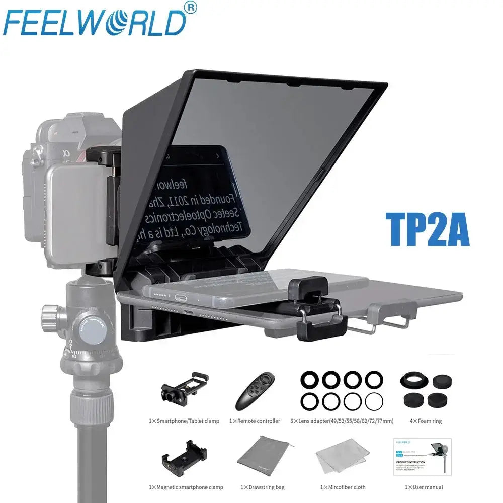 FEELWORLD TP2A 8 Inch Portable Teleprompter For DSLR Cameras