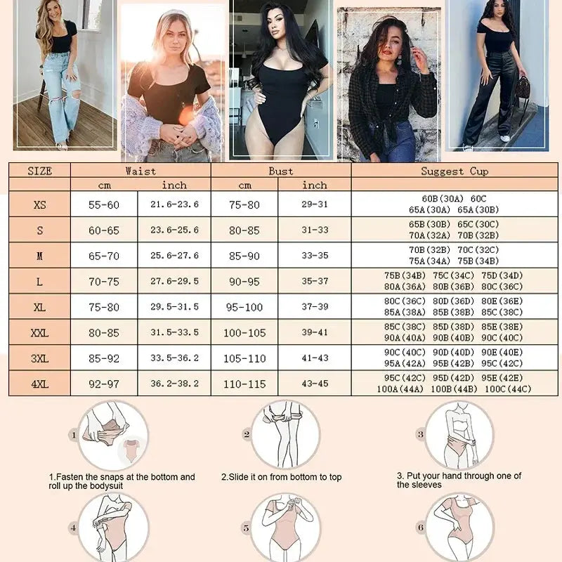 Seamless Shapewear Bodysuit For Women With Tummy Control