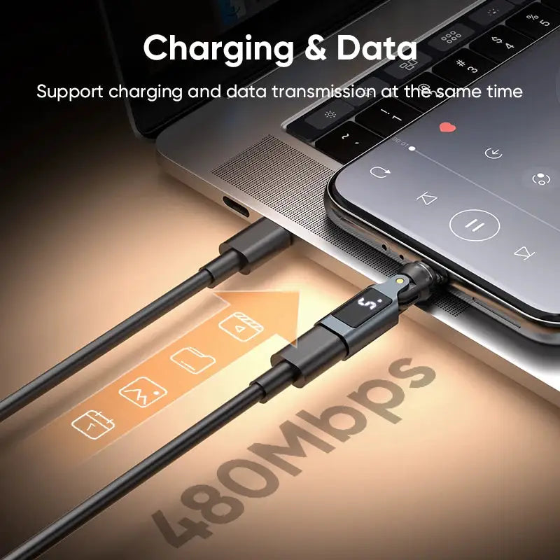 Magnetic USB-C Adapter for Convenient Charging — product view 3