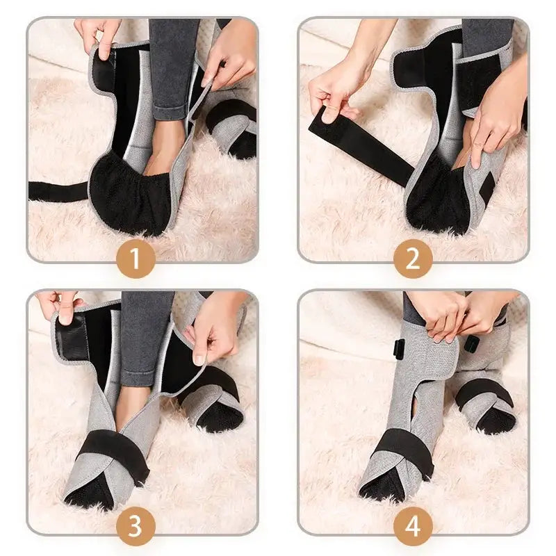 660Nm Red Light Heat Foot Wrap 144 Led Vibration Massage Relief Pain Ankle Comfort Sports Recovery Home Relax Wellness Protector