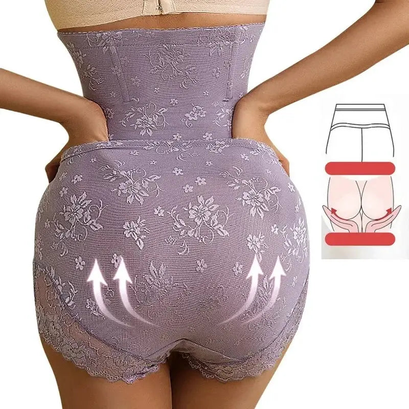 Postpartum High Waist Lace Control Panties Slimming Shaper