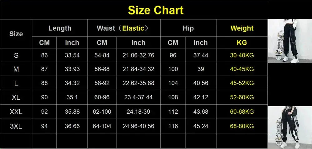 Women Cargo Pants Harem Fashion Punk Jogger Trousers 2023