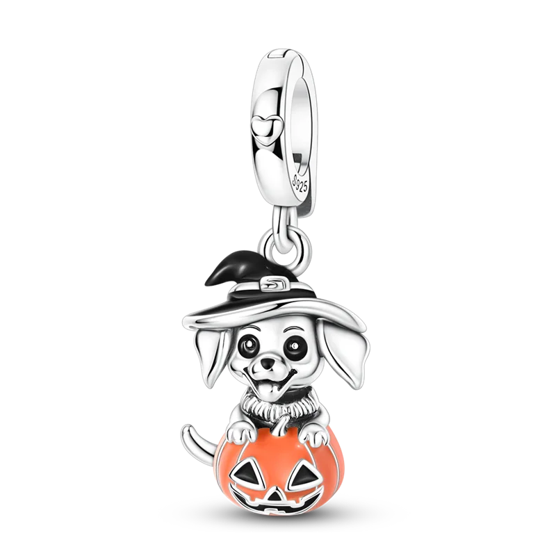 Halloween Skull Charm Bead Sterling