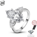 Moissanite Ring in Sterling Silver marquise