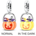 Halloween Skull Charm Bead Sterling