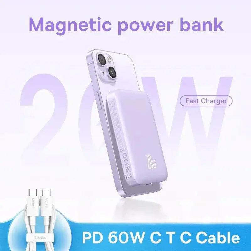 Baseus Magnetic Wireless Charger Power Bank Compact Charge