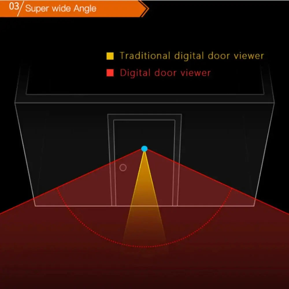 2.8 Inch Video Doorbell Peephole Camera 90 Degrees Doorbell Motion Detection Eye Digital LCD Door Monitoring Electronic Cat Eye by stepyours.com
