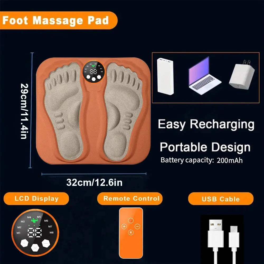 Foot Massager Pad Muscle Stimulator Electric Foot Sole Massage Promote Blood Circulation Relax Feet Devices Machine Healthy Care