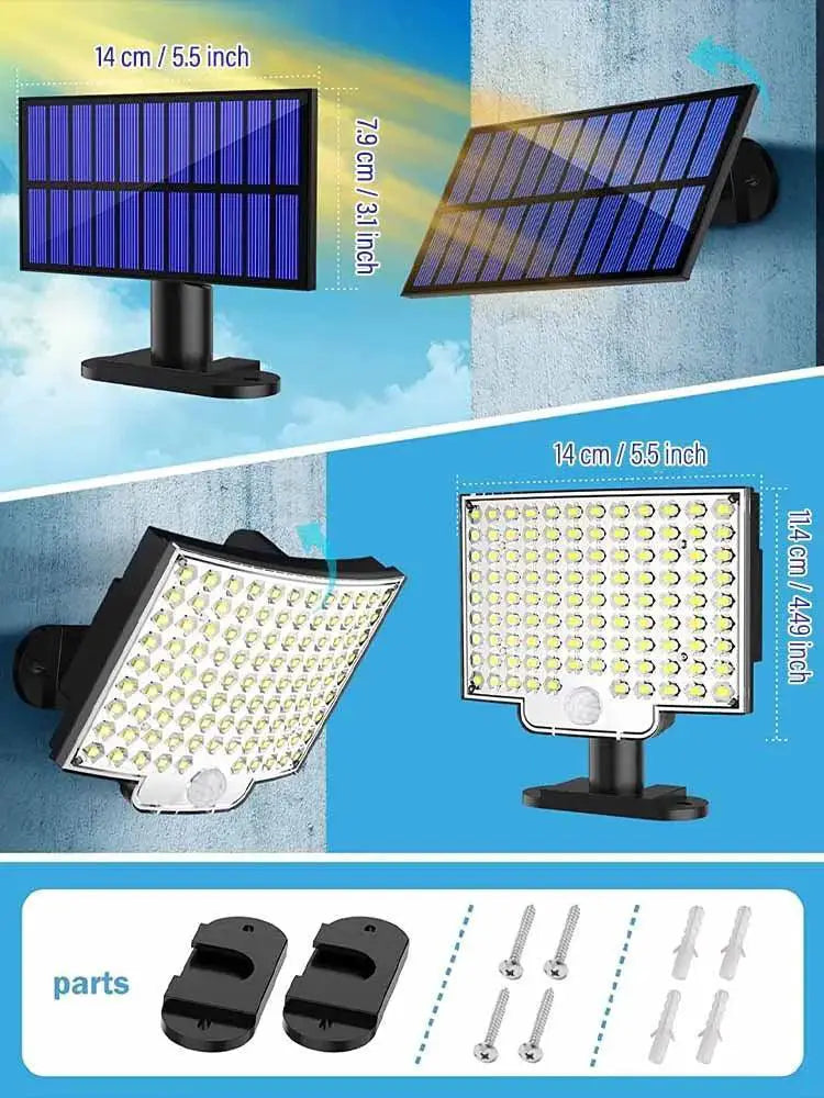 LED Solar Floodlight Wireless Control For Outdoor Security