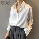 Autumn Vintage White Button Up Shirt Stylish Streetwear Blouse