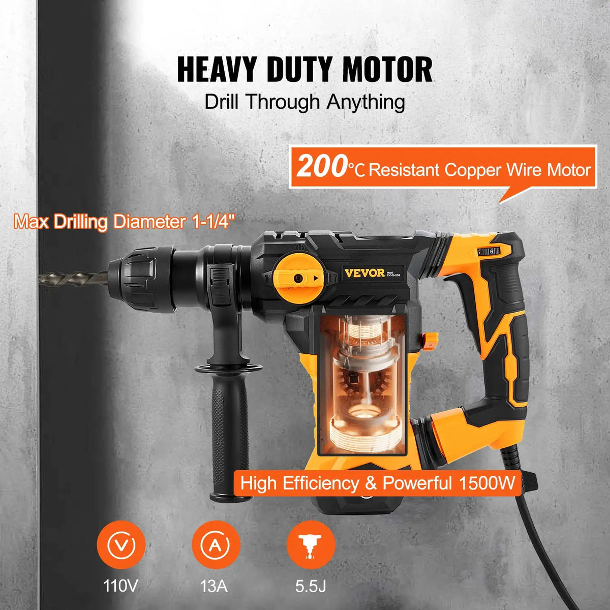 Rotary Hammer Drill Corded — product image 2