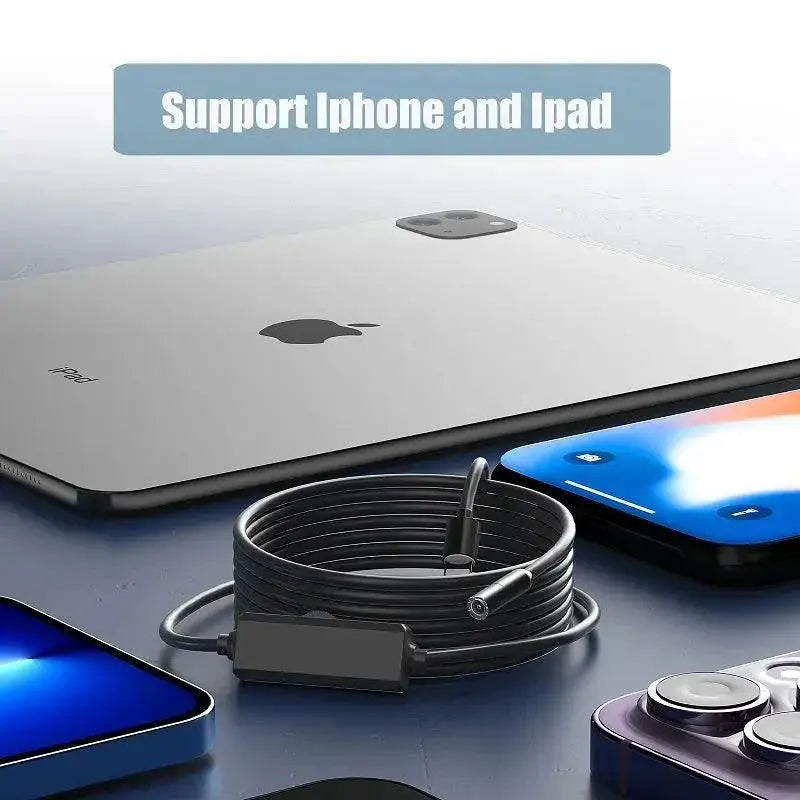 Industrial Endoscope Camera For iPhone iPad Borescope HD LED