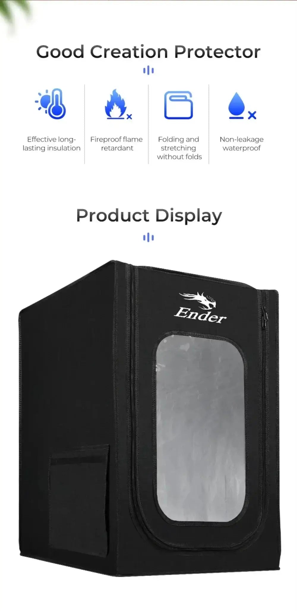 Creality Ender Plus 3D Printer Enclosure-With Exhaust Fan Interface for Ender-3/Ender-3s/Ender-3pro 750x650x550mm Accessories