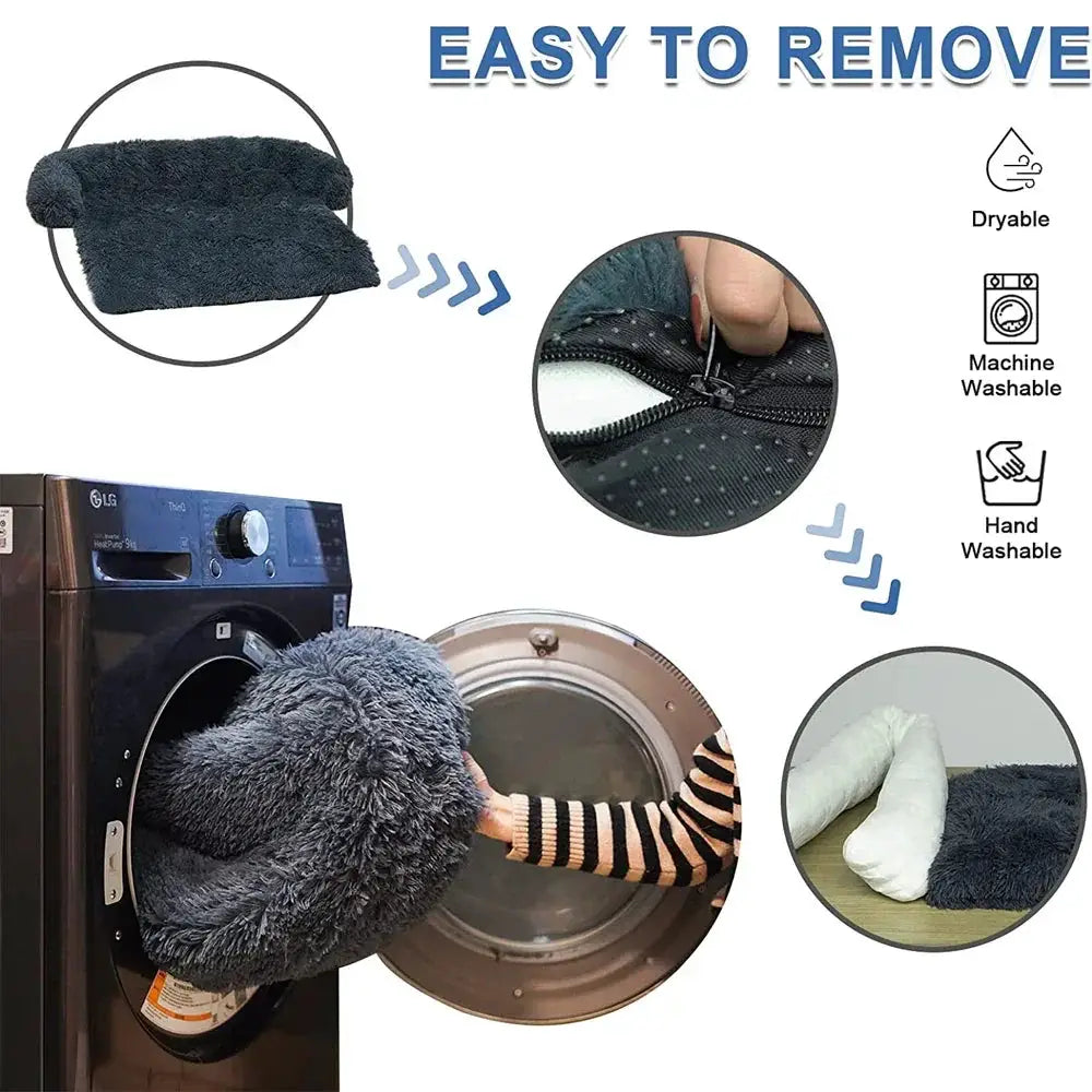 Removable Plush Pet Bed Sofa for Large Dogs and Cats