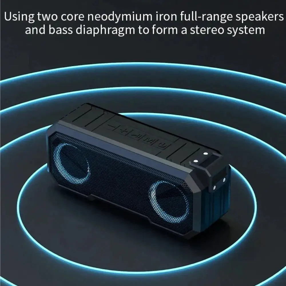 Portable Bluetooth Speaker Wireless Flash Light Speaker TWS Bass Stereo IPX7 Waterproof Loudspeaker FM Radio 12H Playtime Subwoofer Outdoor Boombox Bluetooth 5 0 Handsfree Builtin Mic Deep Bass for Pool Beach Party Camping Tr