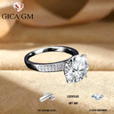 Moissanite Ring in Sterling Silver Ideal