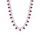 Elegant Sterling Silver Ruby Necklace
