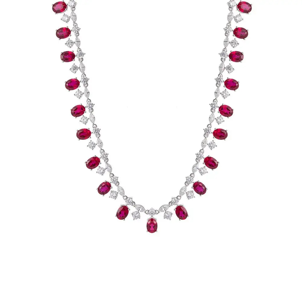 Elegant Sterling Silver Ruby Necklace — product image 6