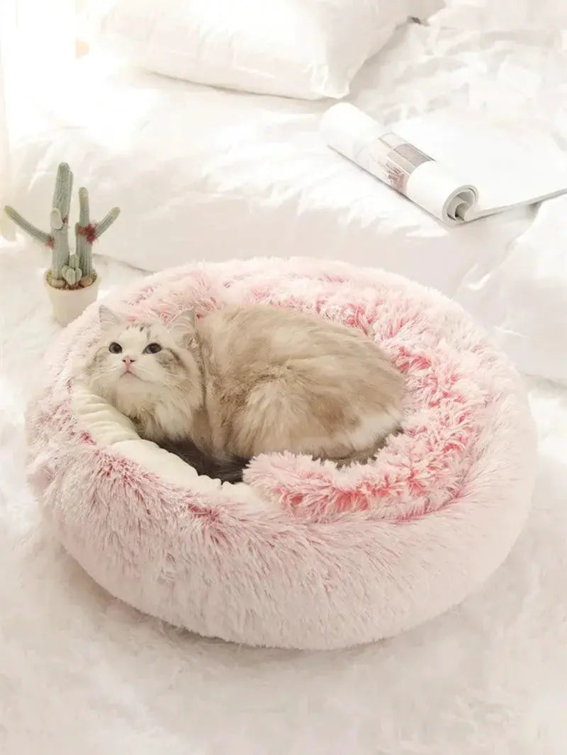 Winter Cozy 2-In-1 Plush Nest Cat And Dog Bed For Small Pets