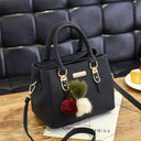 Vintage PU Leather Ladies Handbag With Plush Tassel Crossbody Bag