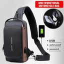 Anti Theft Chest Bag Stylish Waterproof Crossbody USB Port