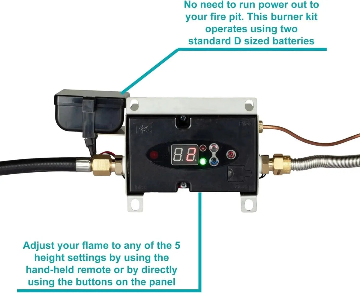 Outdoor Gas Fire Pit burner Kit with Automatic Control Unit — product view 6