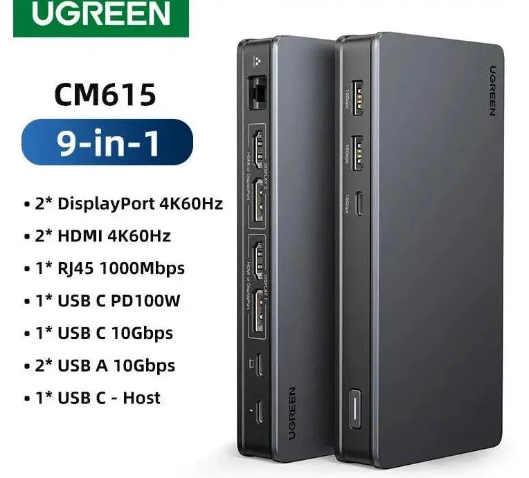 UGREEN 9 In 1 USB C Docking Station With 4K60Hz HDMI