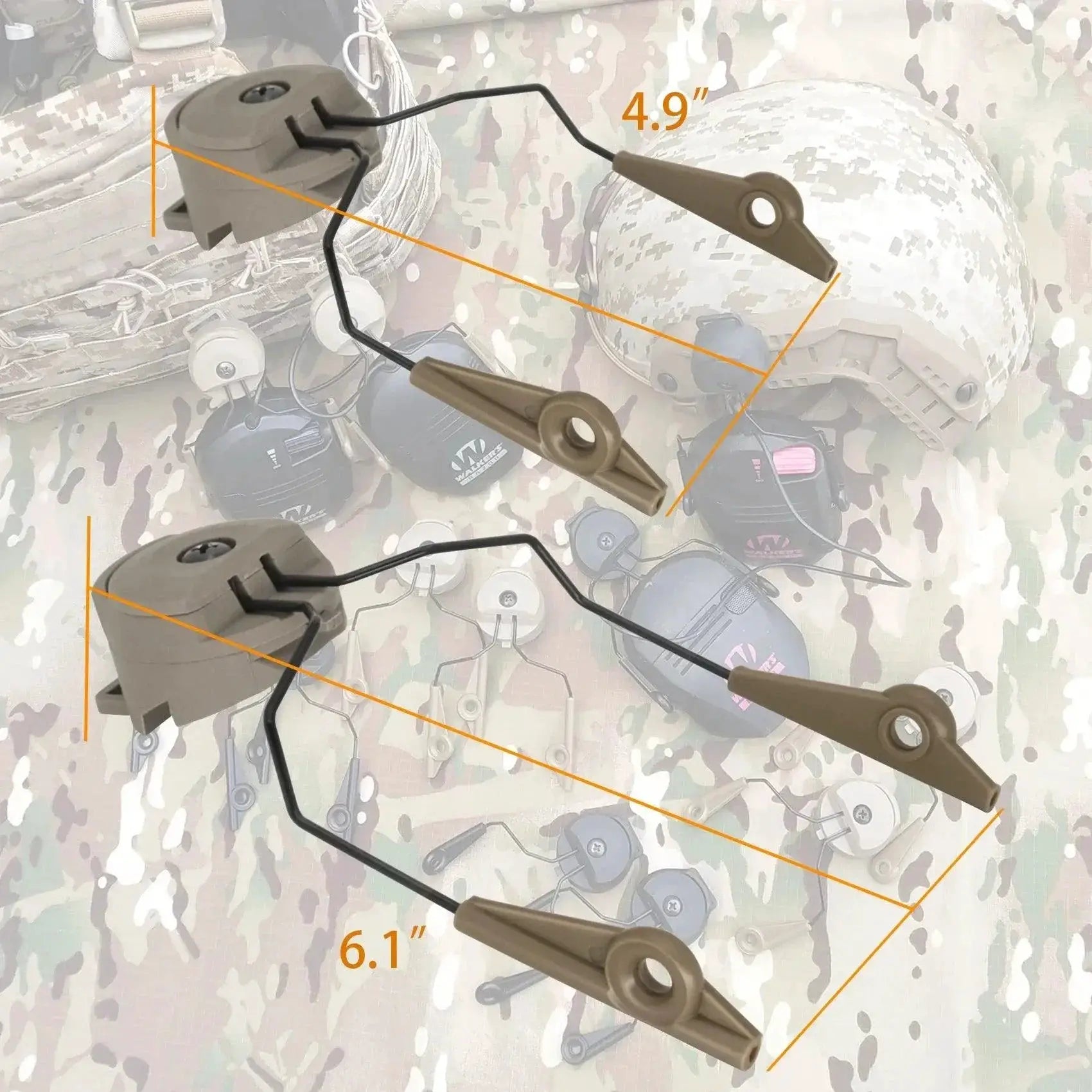 Tactical ARC Rail Adapters for Walkers Earmuffs Fit