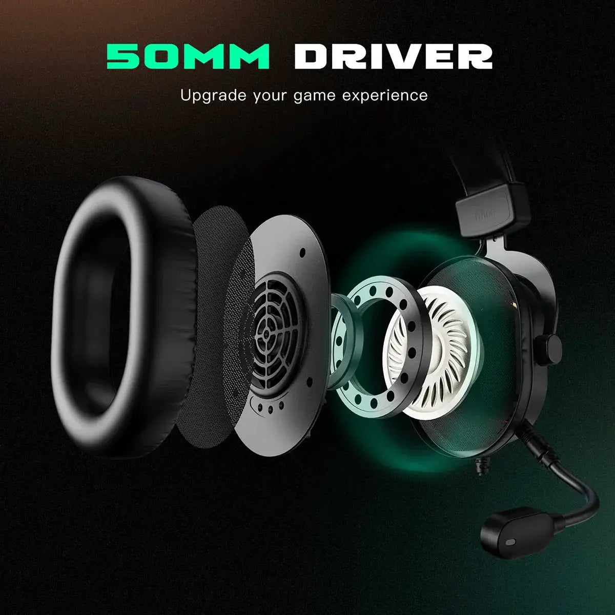 Dynamic RGB Gaming Headset With Mic Over Ear 7.1 Immersive