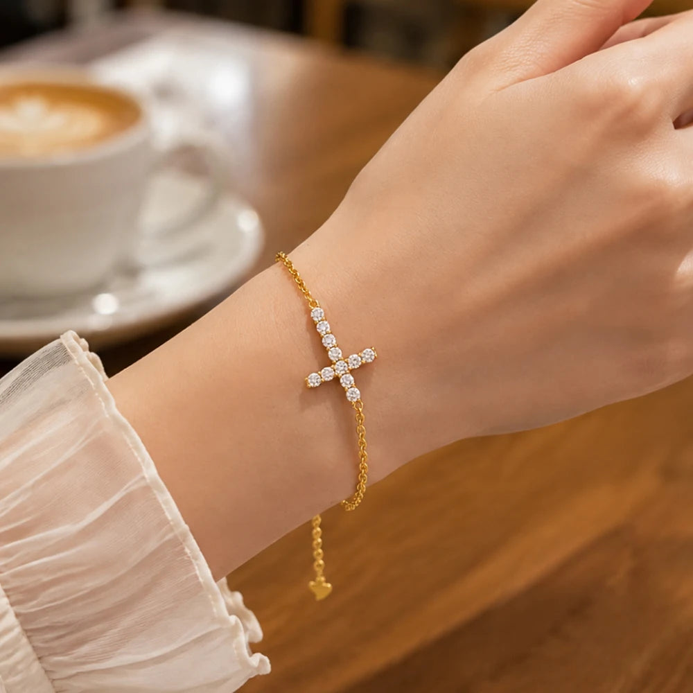 Cross Moissanite Jewelry in Sterling Silver — product view 2
