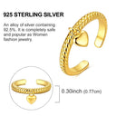 Ring Sterling Silver Sparkling Gold