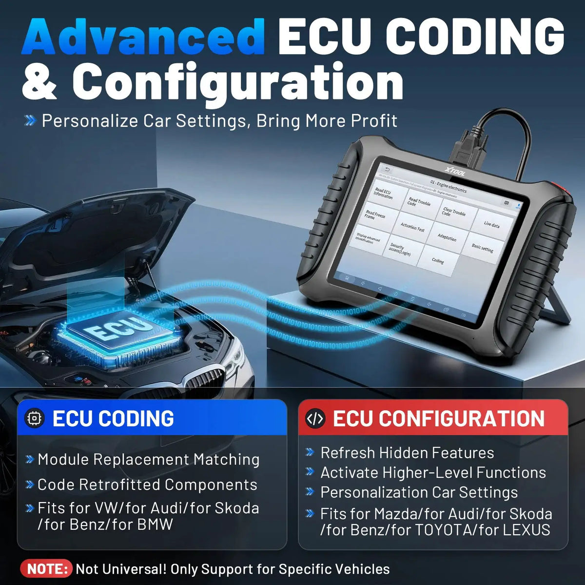 XTOOL X100 PAD3 V2.0 Elite Auto Key Programmer X100PAD3 IMMO Key Programming Tools All Key Lost All System Diagnostic With KC100