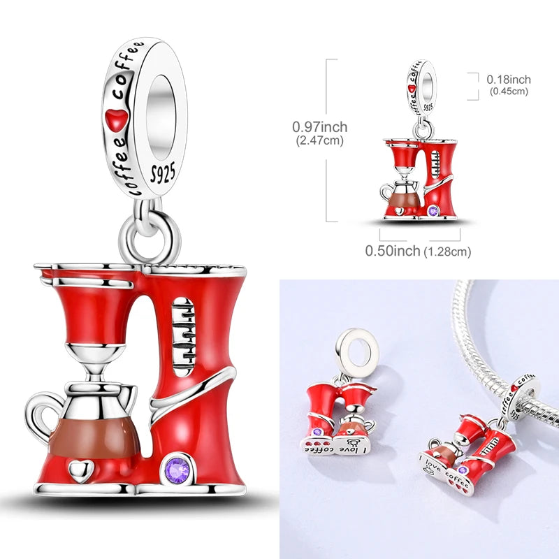 Red Series Charm Beads Sterling