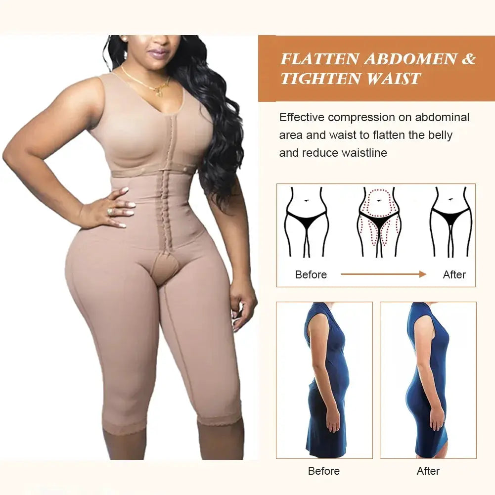 High Compression Fajas Bodysuit With Tummy Control Shapewear