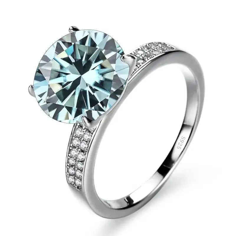 Ladies' Luxury 5-Carat D Moissanite Ring 925 Sterling Silver High-End Jewelry for Women Ideal for Weddings, Dates and as a Gift