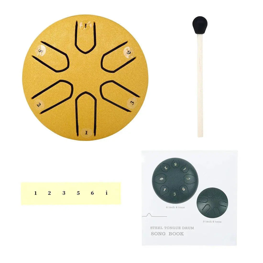 3 Inch 6 Tone Steel Tongue Hand Drum With Drumsticks Gifts