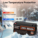 Humsienk 24V 100Ah LiFePO4 Battery
