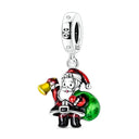 Silver Charm Pendant Christmas Stocking