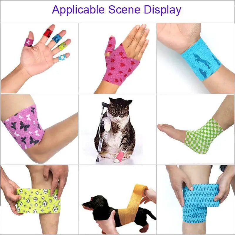 Printed Self Adhesive Elastic Bandage Colorful Sports Wrap