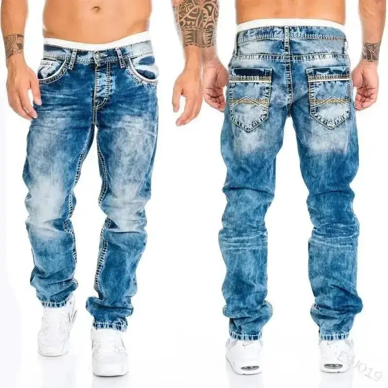 Mens Straight Stretch Slim Jeans Brands Homme Pants