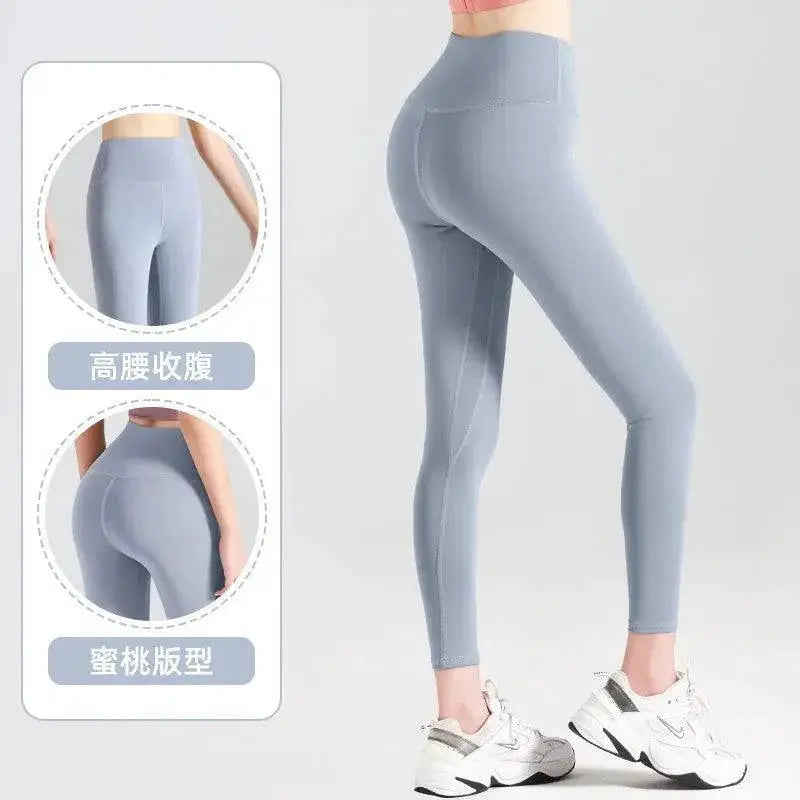 Sculpted Ribbed Yoga Leggings Fashionable High Waist Pants