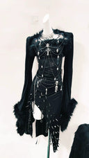Statement Beaded Dress for Streetwear