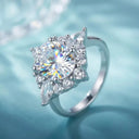 Sterling Silver Silver Moissanite Ring For Women