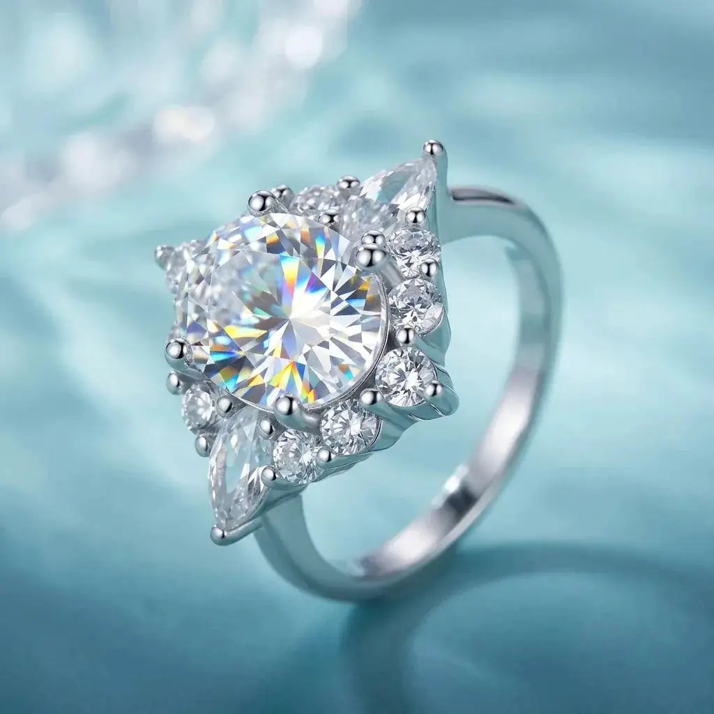 Sterling Silver Silver Moissanite Ring For Women — product image 1