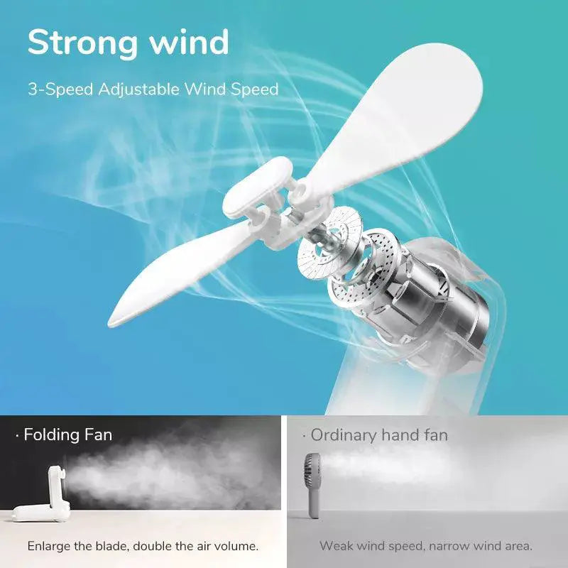 JISULIFE 3In1 Handheld Fan Power Bank And Light Portable