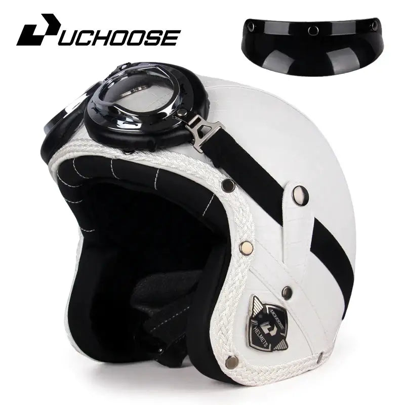 Retro Open Face Motorcycle Helmet — product view 13