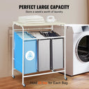 VEVOR 3/4-Section Laundry Sorter Cart With Ironing Board System