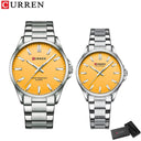 Quartz Stainless Steel Couple Watches with Illuminating Dial