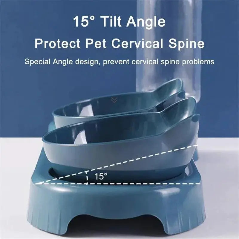 Automatic Pet Feeder Water Dispenser With Raised Stand